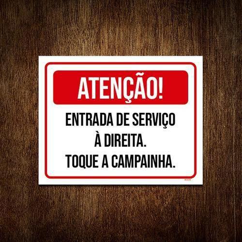 Imagem de Placa Atenção Entrada Serviço À Direita 36X46