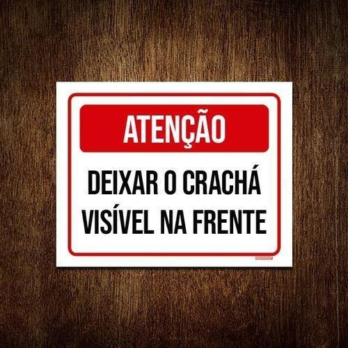 Imagem de Placa Atenção Estacionamento Deixar Crachá Visível 18X23