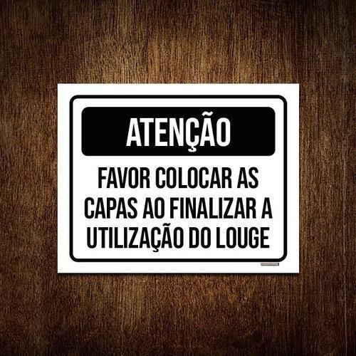 Imagem de Placa Atenção Favor Colocar Capas Finalizar 18X23