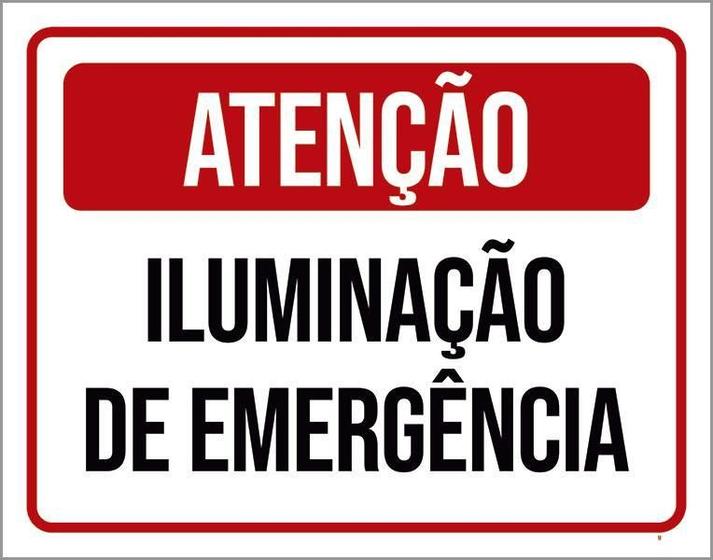 Imagem de Placa Atenção Iluminação De Emergência 36X46