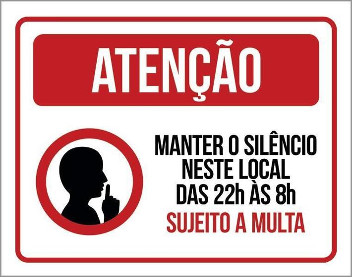 Imagem de Placa Atenção Mantenha Silêncio Neste Local 36X46