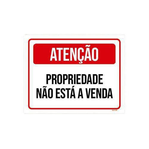 Imagem de Placa Atenção Propriedade Não Está A Venda 27X35