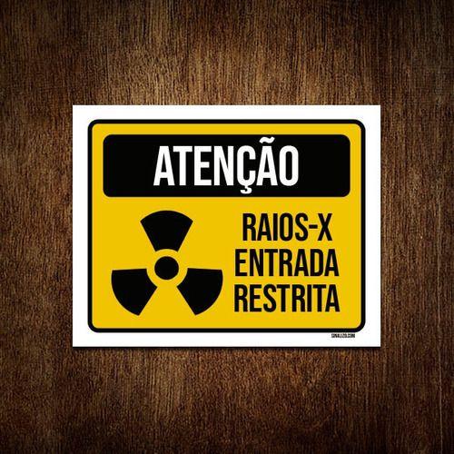 Imagem de Placa Atenção Raios-x Entrada Restrita 27x35