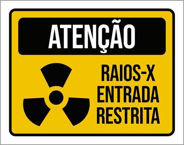 Imagem de Placa Atenção Raios-X Entrada Restrita 36X46