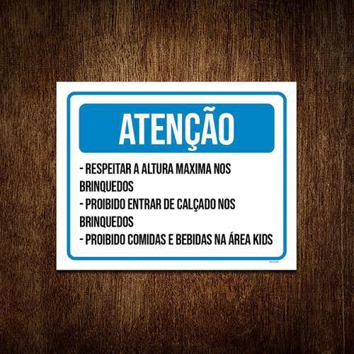 Imagem de Placa Atenção Respeitar Altura Máxima Calçado 36X46