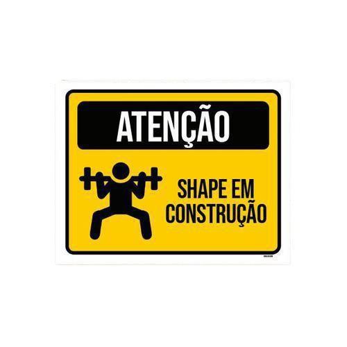 Imagem de Placa Atenção Shape Em Construção Horizontal 18X23