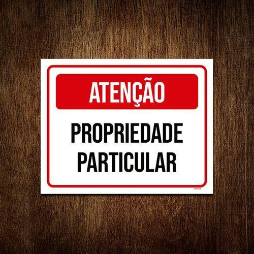 Imagem de Placa Atenção Vermelha Propriedade Particular 18x23