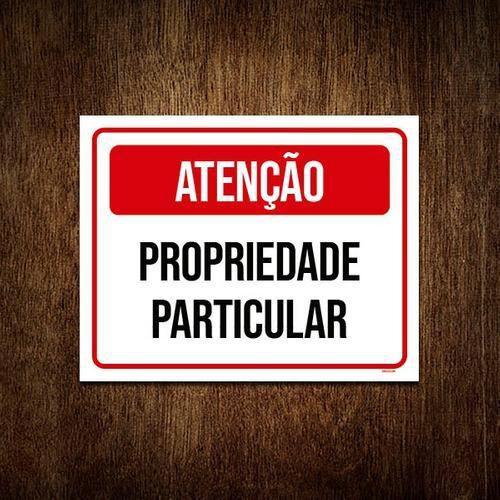 Imagem de Placa Atenção Vermelha Propriedade Particular 36X46