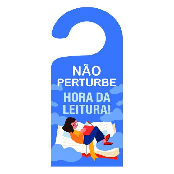 Imagem de Placa Aviso De Porta Maçaneta Não Perturbe Hora Da Leitura