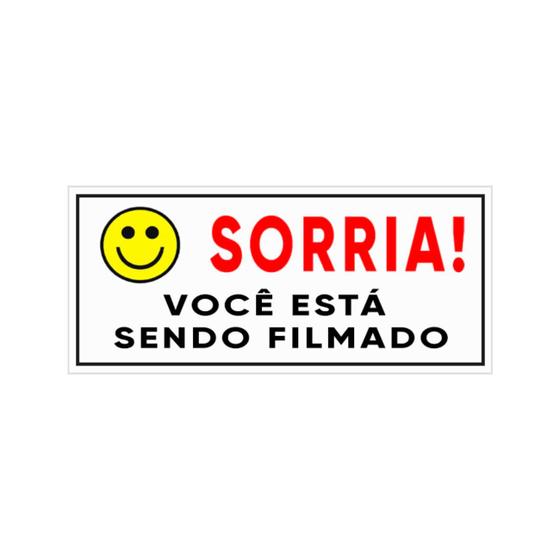 Imagem de Placa Aviso Sorria Você Está Sendo Filmado PS 200 x 100 x 1,00mm Jonisan