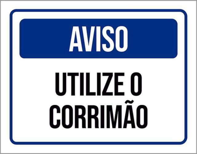 Imagem de Placa Aviso Utilize Corrimão 18X23