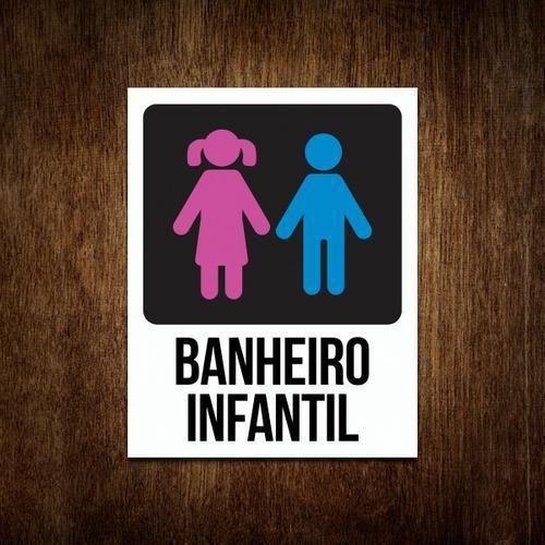 Imagem de Placa Banheiro Infantil - Menino E Menina (27X35)