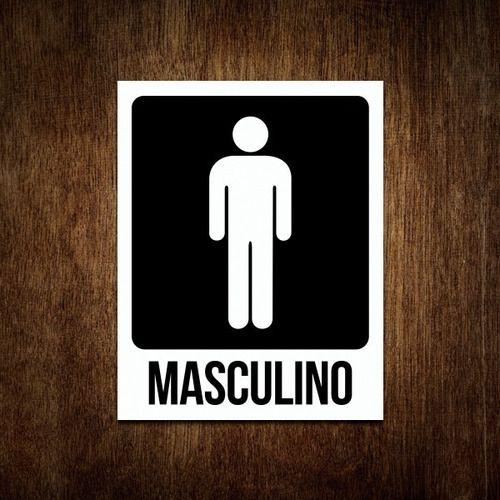 Imagem de Placa Banheiro Masculino - Sinalização Toilet Atenção 36x46