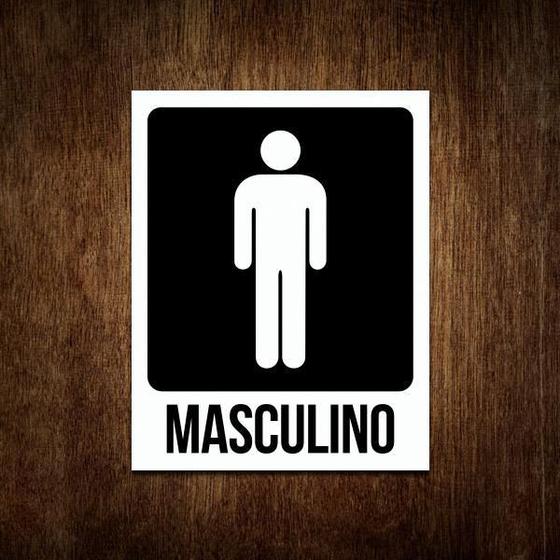 Imagem de Placa Banheiro Masculino - Sinalização Toilet Atenção