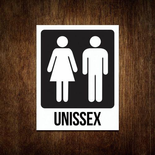 Imagem de Placa Banheiro Unissex Masculino E Feminino (27x35)