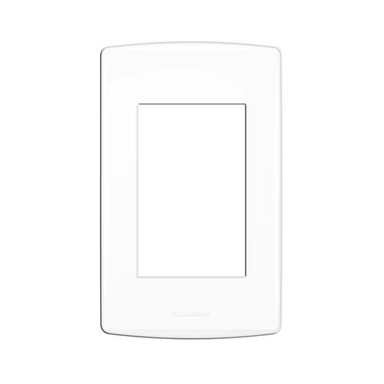 Placa Bianco Pró 4X2 3 módulos com suporte branca Alumbra Menor preço em Placa Bianco Pró 4X2 3 módulos com suporte branca Alumbra
