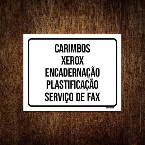 Imagem de Placa Carimbos Xerox Encadernação Plastificação Fax 18X23