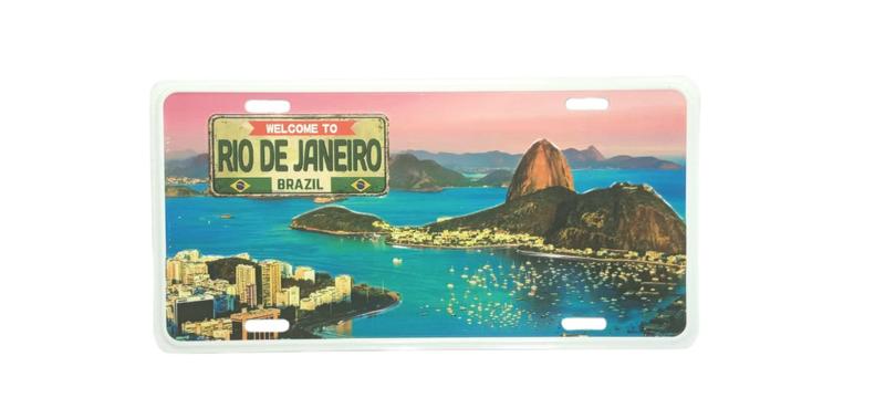 Imagem de Placa Carro Decorativa Lembrança do Rio De Janeiro Cristo souvenir