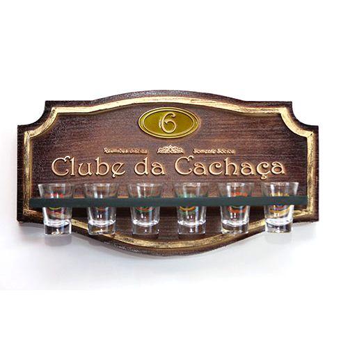 Imagem de Placa Clube da Cachaça + Copos (42x24)