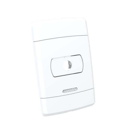 Imagem de Placa Com Saída Para Fio Sem Tecla Com Saída Ø 1/2" Branco Durín