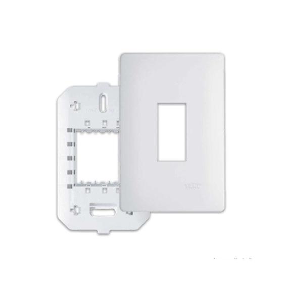 Placa com suporte 4x2 1 módulo vertical Habitat branca Fame Menor preço em Placa com suporte 4x2 1 módulo vertical Habitat branca Fame