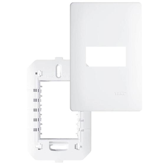 Placa com Suporte 4x2 1 Posto Horizontal Habitat Branco Menor preço em Placa com Suporte 4x2 1 Posto Horizontal Habitat Branco
