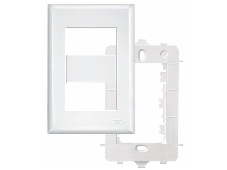 Imagem de Placa com Suporte 4x2 2 Módulos Fame Evidence  - Branca