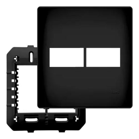 Imagem de Placa Com Suporte 4x4 2 Módulos Preto Fosco Black Fame