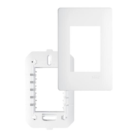 Imagem de Placa com Suporte Fame Habitat 4X2 para 3 Módulos Horizontais Branco