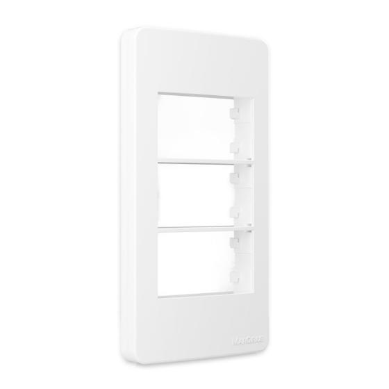 Imagem de Placa com Suporte p/ Condulete 1" 3p Sleek Branco MarGirius