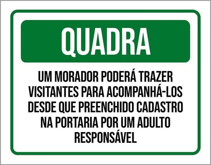 Imagem de Placa Condomínio Quadra Regra De Visitas 18X23