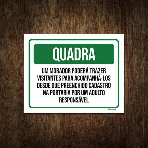 Imagem de Placa Condomínio Quadra Regra De Visitas 27X35