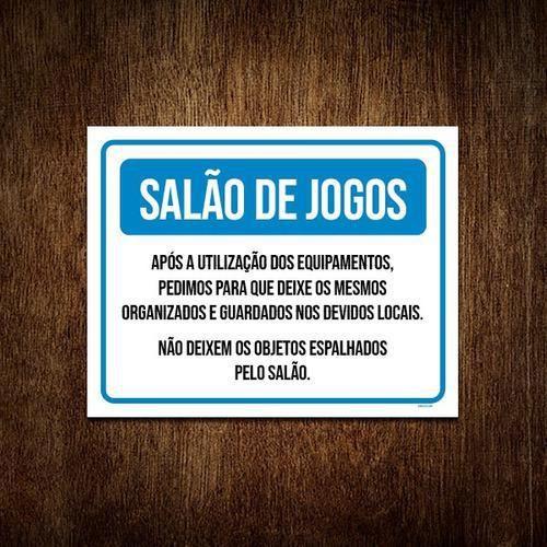 Imagem de Placa Condomínio Salão De Jogos Equipamentos 27X35