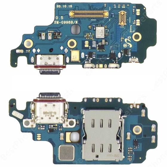 Imagem de Placa Conector Carga Compatível S21 Ultra G998B / G998F G998N Leitor Chip 
