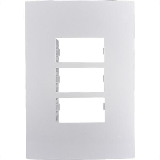 Placa Conjunto Ilumi I9-Inove Branco 4X2 3 Modulos Separados Horizontais Com Suporte - 96100 Imagem de Placa Conjunto Ilumi I9-Inove Branco 4X2 3 Modulos Separados Horizontais Com Suporte - 96100