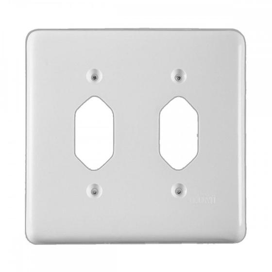 Imagem de Placa Conjunto Ilumi Stylus Branco 4X4 - 1 Tomada + 1 Tomada 248E1