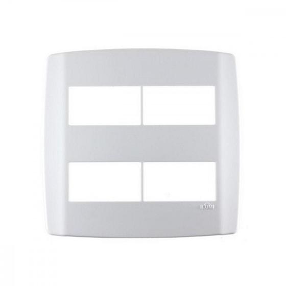 Imagem de Placa Conjunto Modular Slim 4X4 - 2 Modulos + 2 Modulos Separados Branca 8307