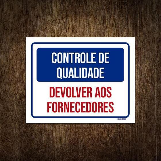 Imagem de Placa Controle De Qualidade Devolver Fornecedores 36X46