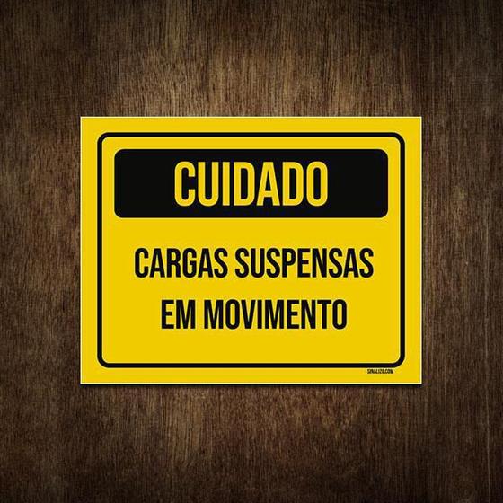 Imagem de Placa Cuidado Cargas Suspensas Em Movimento 27X35