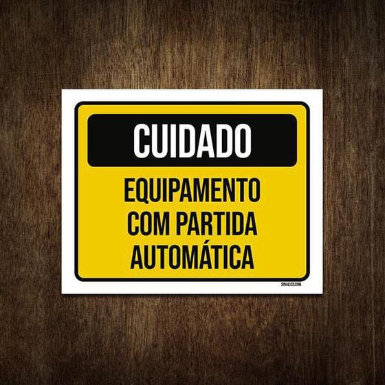 Imagem de Placa Cuidado Equipamento Partida Automática 36X46