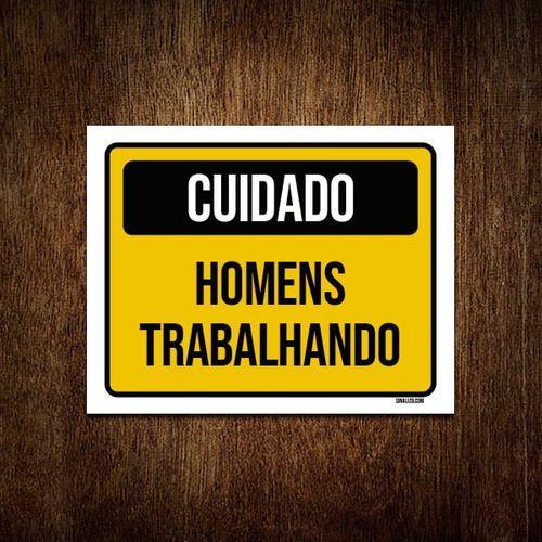 Imagem de Placa Cuidado Homens Trabalhando 27x35