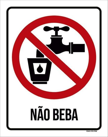 Imagem de Placa Cuidado Não Beba 18X23