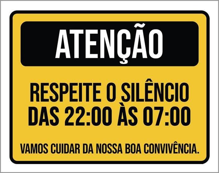 Imagem de Placa Cuidado Respeite O Silêncio Boa Convivência 36X46