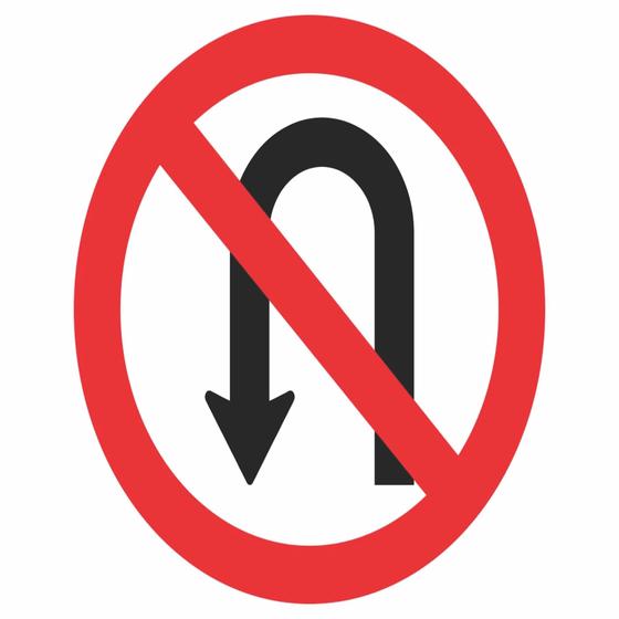 Placa De Acm Proibido Retornar À Esquerda R-5a 30x30 - Afonso ...