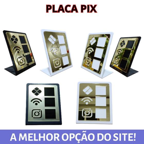 Imagem de Placa De Acrilico Pix Acrílico Com 3 Qr Code