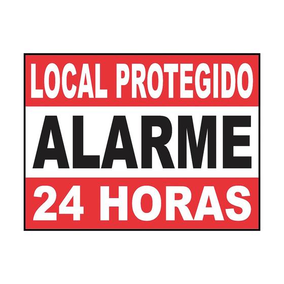 Imagem de Placa de Aluminio "local Protegido Alarme" 13X18