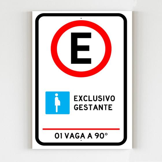 Imagem de Placa de aviso estacionamento exclusivo para gestantes 20x29