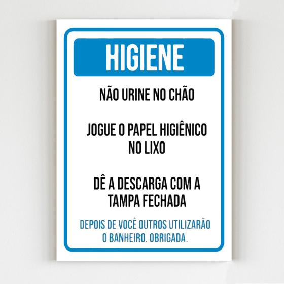 Placa de aviso higiene não urine no chão jogue papel no lixo - Mago das ...