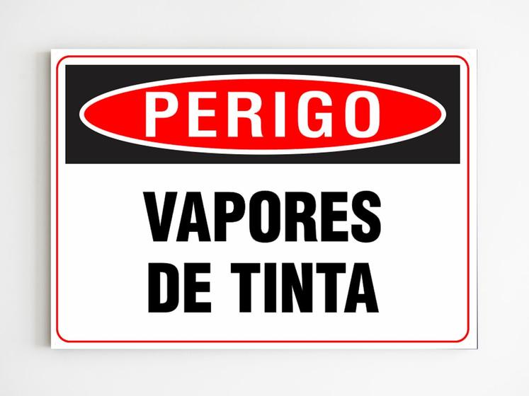 Imagem de Placa de aviso perigo vapores de tinta mdf 20x29 a4