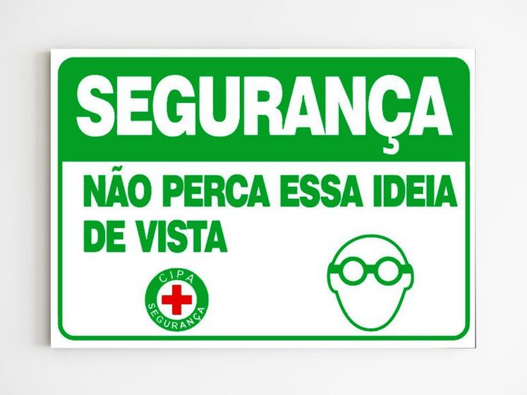 Imagem de Placa de aviso segurança não perca essa ideia de vista mdf